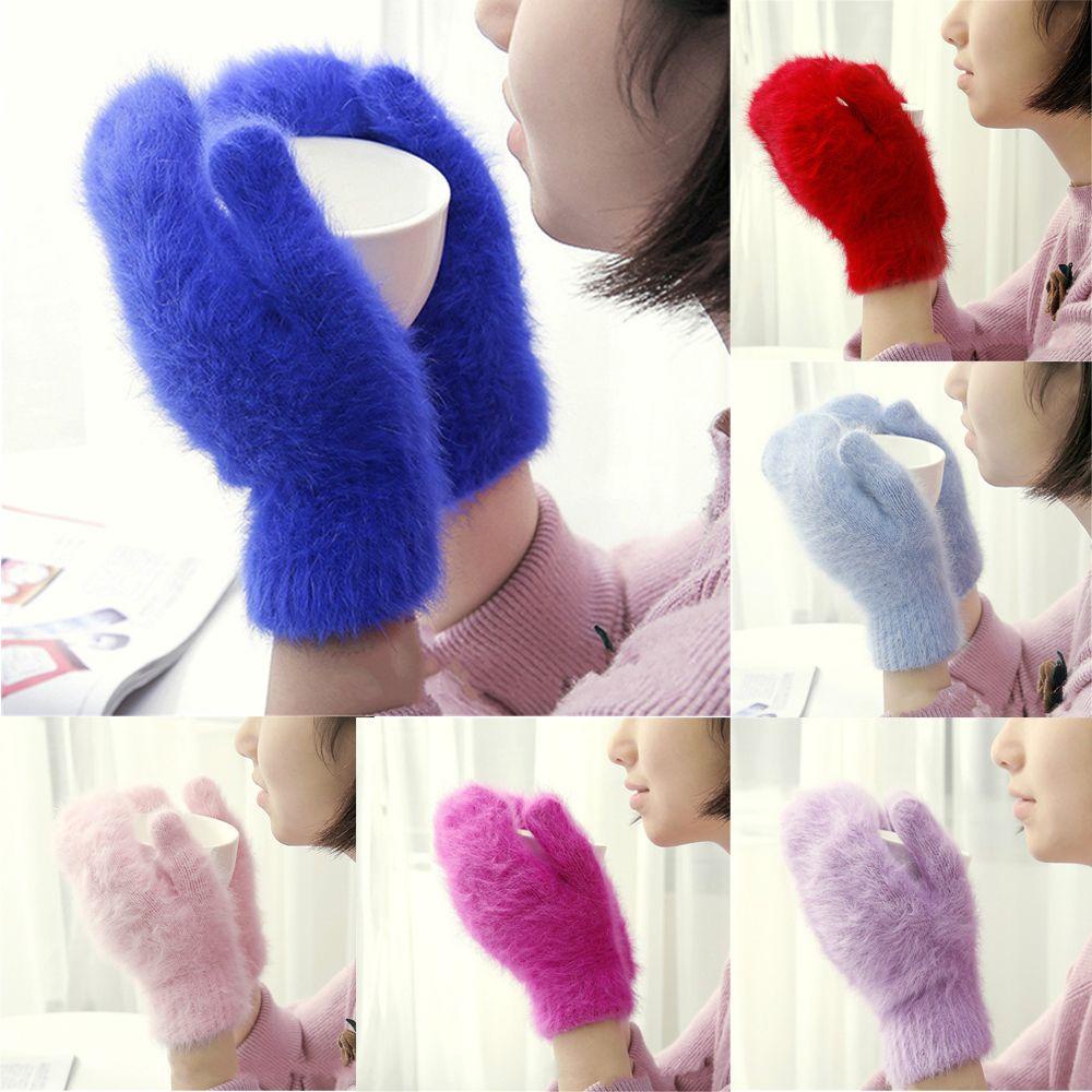 Găng Tay Lông Nhung Mềm Mại Co Giãn Màu Kẹo Ngọt