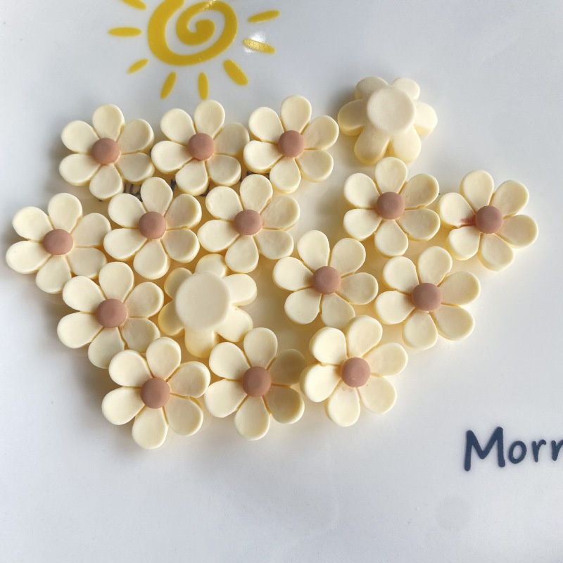 Set 10 Nút Nhựa Hình Hoa Hướng Dương 24mm Trang Trí Ốp Điện Thoại