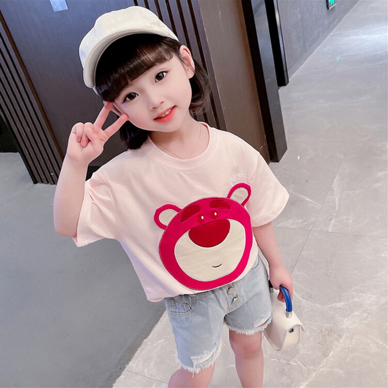 Se7en Áo Sơ Mi Ngắn Tay Cổ Thuyền Giản Dị Mùa Hè Cho Bé Gái