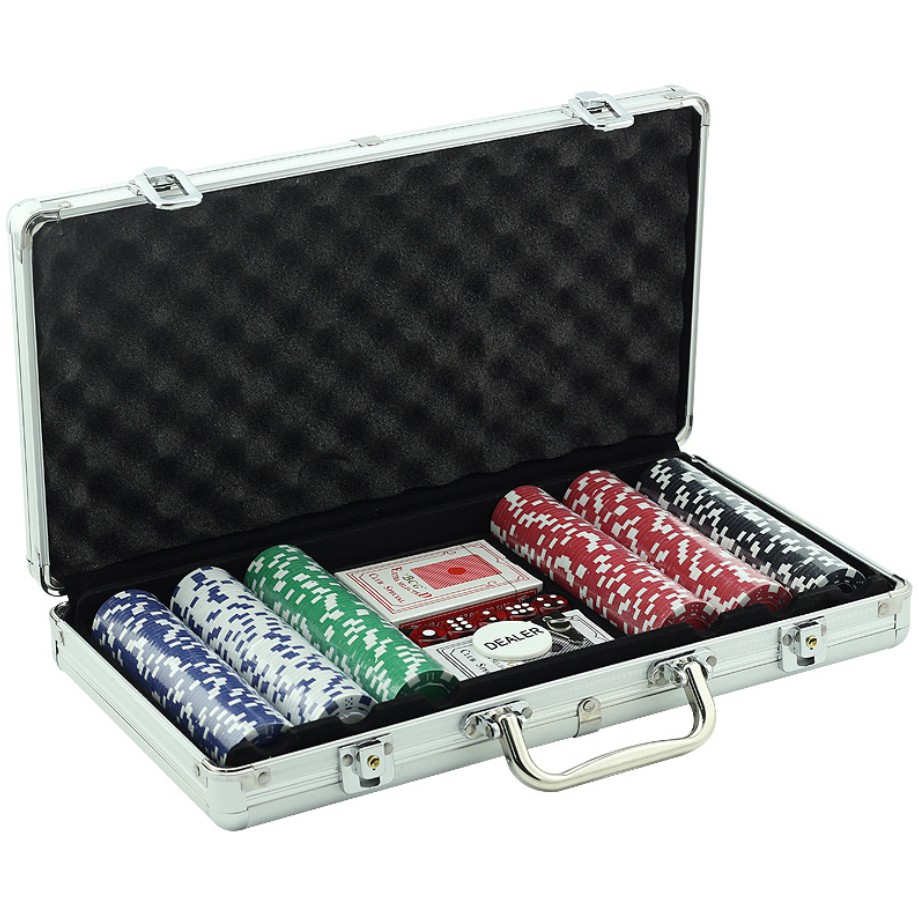 Bộ vali 300 poker chip không số