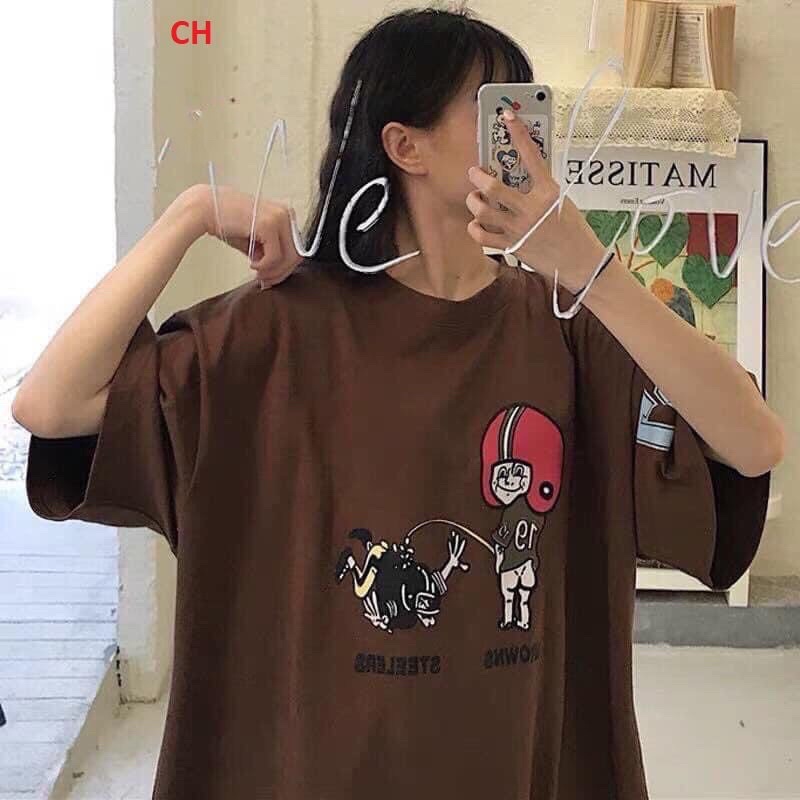 Áo thun Cô gái 07🦋 chất cotton mềm mịn🦋form thụng tay lỡ🦋dáng unisex🦋freesize nam nữ cá tính Hè