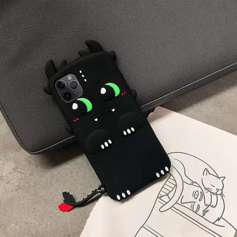 🐲 Tặng kèm móc tay 🐉 Iphone X Xs max 11 11 pro max Ốp silicon thú leo Rồng Light Fury Night Fury siêu dễ thương☺️