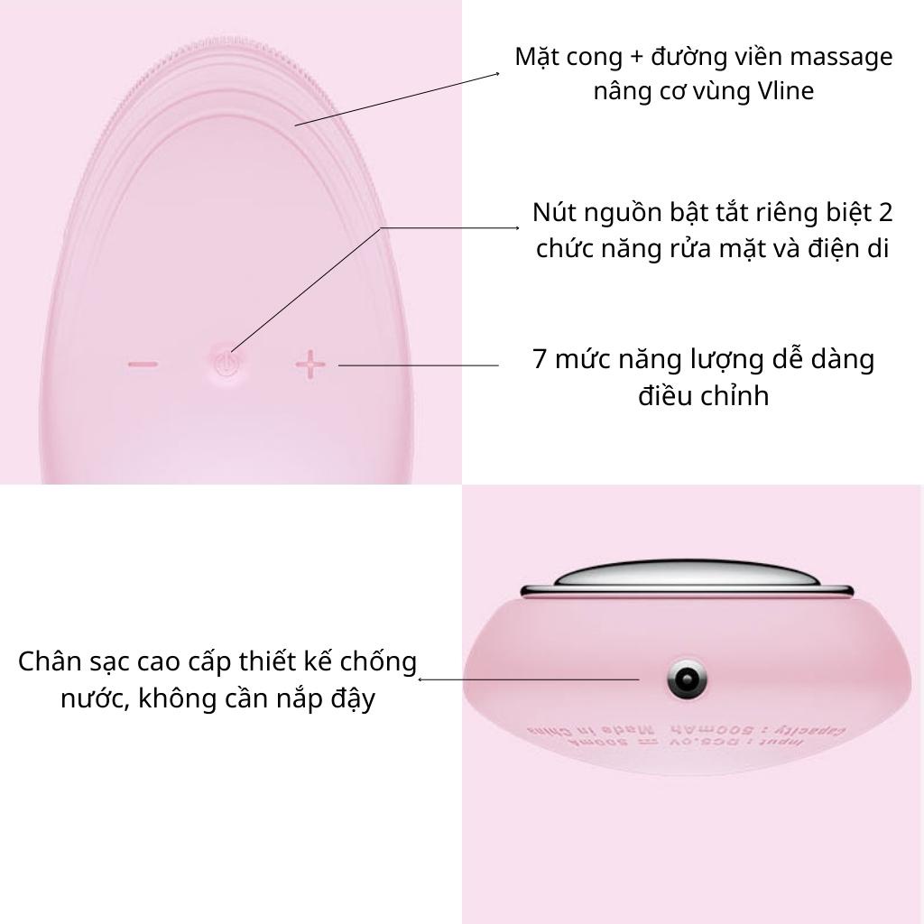 Máy rửa mặt Korona 4in1: Tẩy trang, điện di tinh chất, massage mặt sạch mụn đầu đen Dinh Dinh