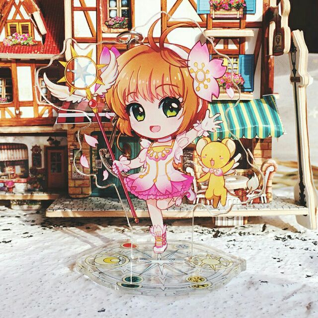 Standee kèm móc khóa mica Sakura Card Captor - Thủ lĩnh thẻ bài - Yue - yukito - touya - Tomoya - Sakura - Syaoran