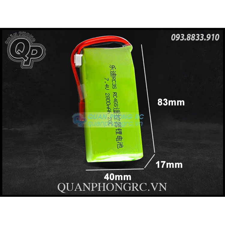 Pin TX 2800mAh 2S 20C 7.4V LiPo Battery For Radiolink RC3S RC4GS RC6GS