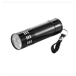Đèn pin với dây thừng đa chức năng mini nhôm uv ultra violet 9 led