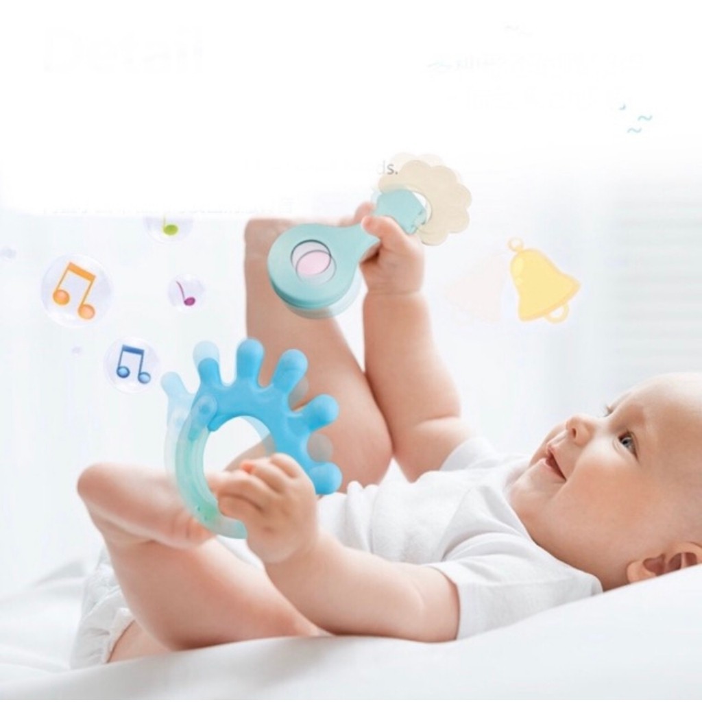 Bộ Đồ Chơi Gặm Nướu Baby Rattles 5 Món Cho Bé Trai Bé Gái