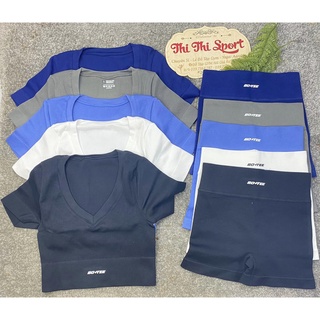 [XÃ KHO ] BỘ CROPTOP BOTEE ĐÙI LOGO IN