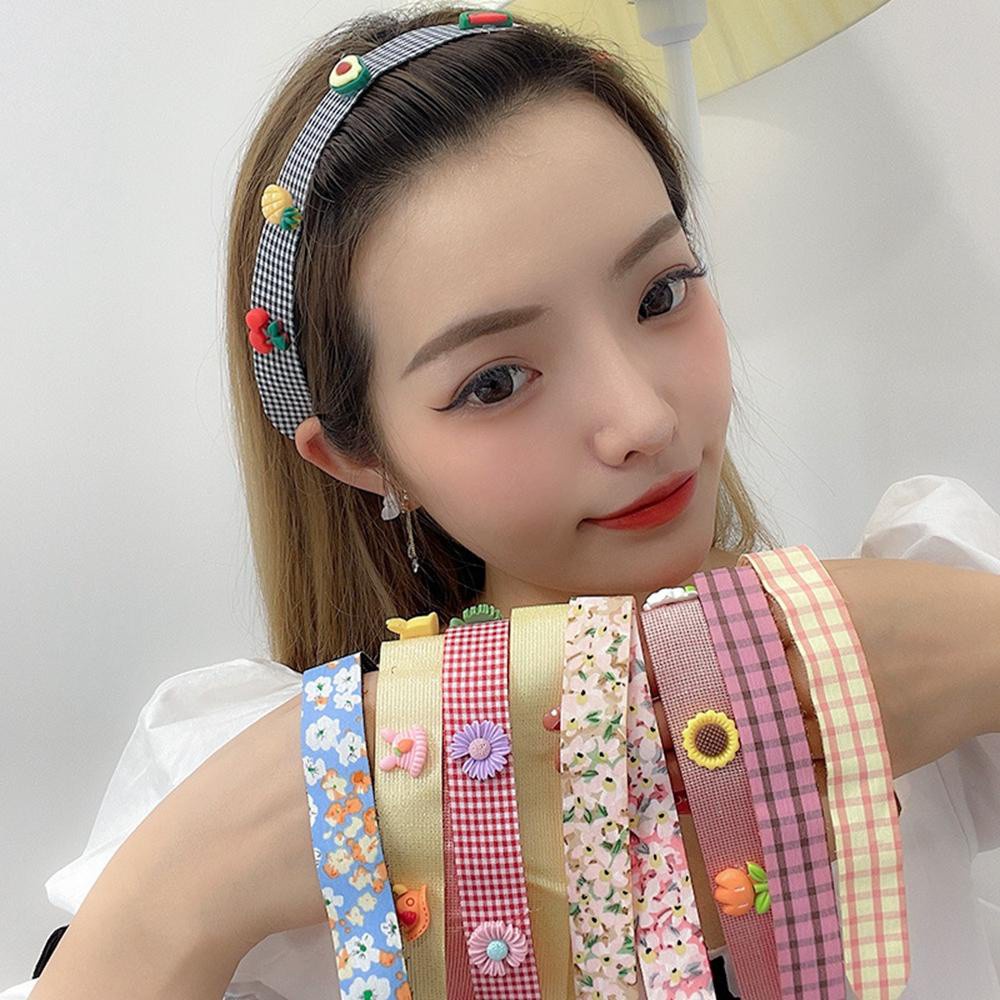 Băng Đô Cài Tóc Họa Tiết Hoa / Trái Cây Dễ Thương Cho Bé Gái