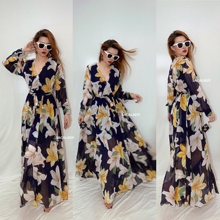 Đầm maxi kate and lily bông vàng - 3850