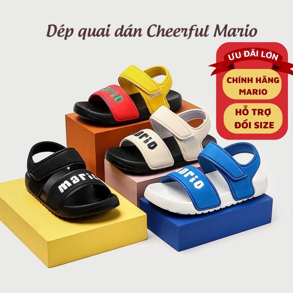 Dép sandal quai dán cho bé Cheerful Mario chính hãng - Mã K38