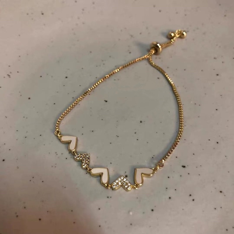 Vòng tay nữ dây rút trái tim phong cách Hàn quốc cho nữ, lắc tay rút trái tim