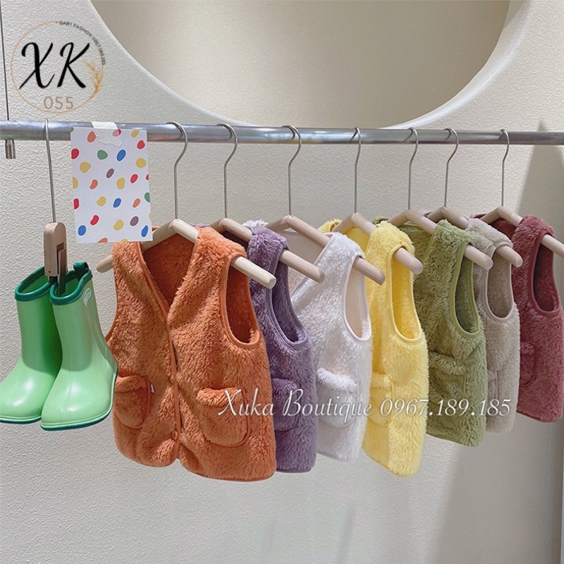 Áo Khoác Gile Lông Cừu Siêu Nhẹ Siêu Ấm Bé Trai Bé Gái SALE Giá Sốc  Xuka Boutique