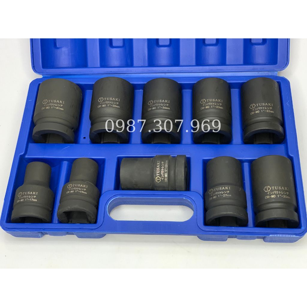 Bộ dụng cụ sửa chữa ô tô, xe máy-bộ khẩu tuýp lục giác 10 món TUSAKI dài 80mm.