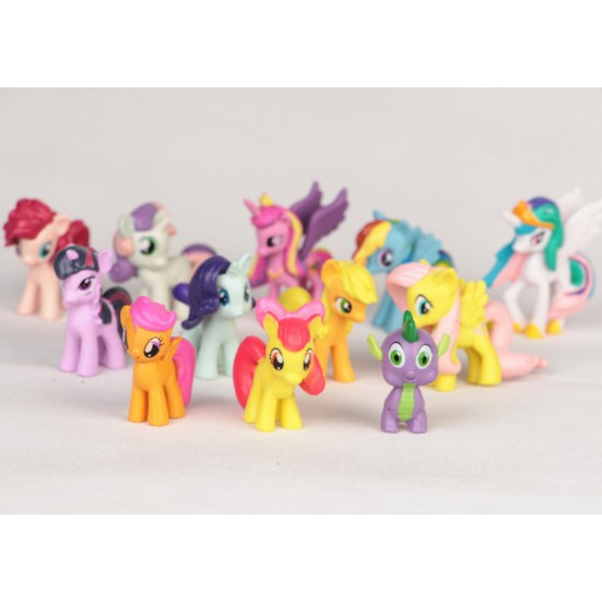 Set 12 ngựa Pony Bé Nhỏ, My Little Pony, Combo ngựa đặc kiện trang trí bánh kem, đồ trang trí