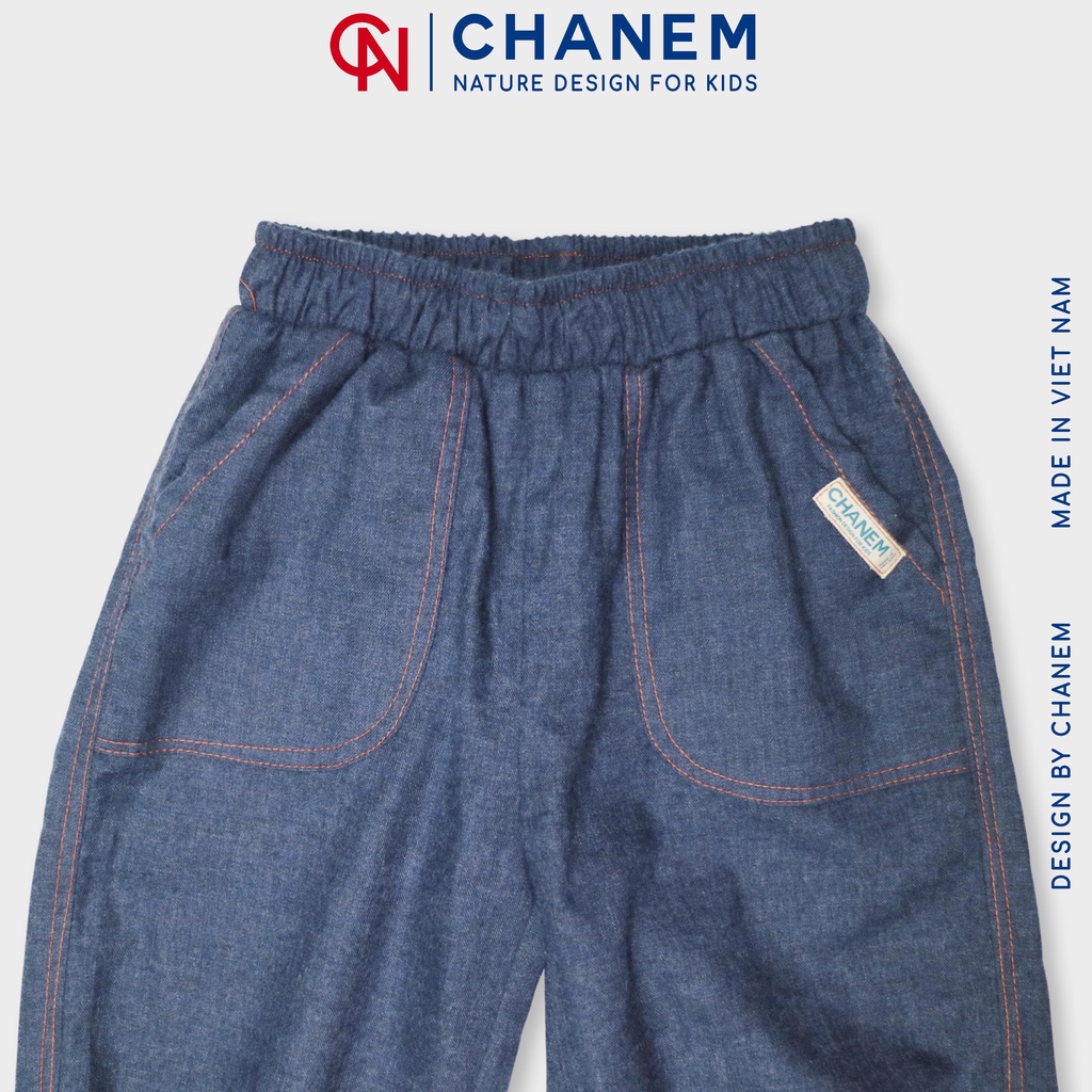 Đồng phục học sinh CHANEM cho bé trai (3-10 tuổi) Áo trắng phối lá móc thủ công độc đáo phối quần dài 2 túi khỏe khoắn