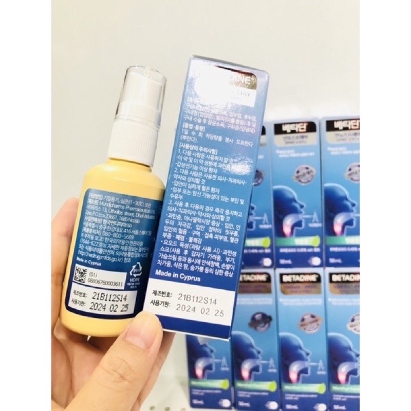 Xịt Họng Betadine Throat Spray 50ml số 1 Hàn Quốc