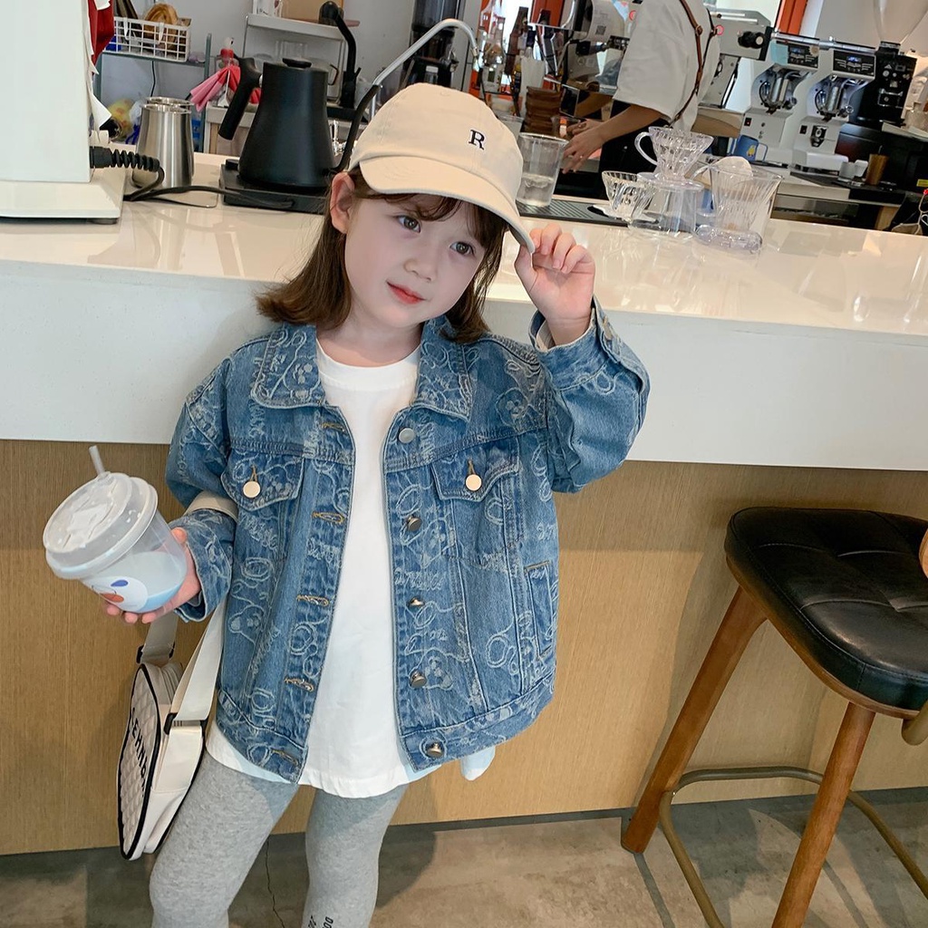 Áo Khoác Denim Thời Trang Xuân Thu 2022 Cho Bé Gái