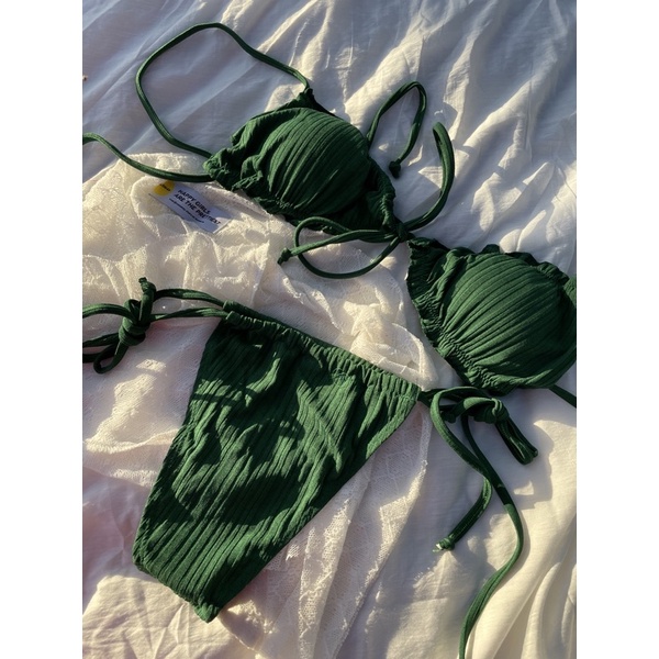 Bikini 2 mảnh cột dây chất thun cotton