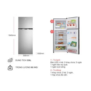 TỦ LẠNH ELECTROLUX 339 LÍT ETB3400H-A