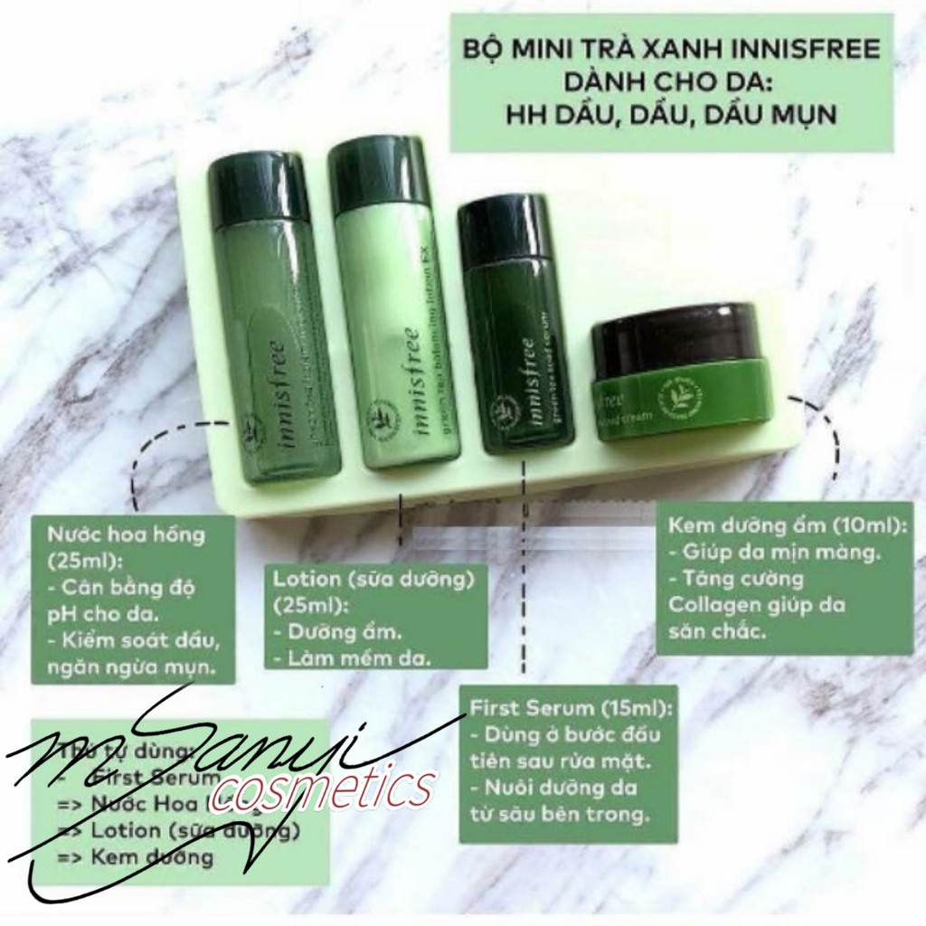 [Chính hãng] Bộ dưỡng da Green Tea Balancing Special Kit ( 4M ) giá rẻ