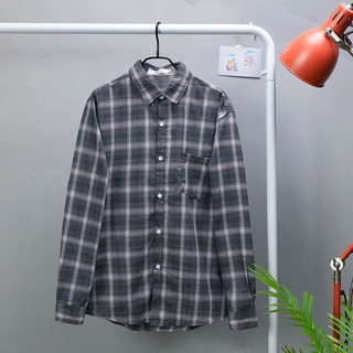 Áo sơ mi tay dài kẻ sọc caro phong cách Hàn Quốc cho nam