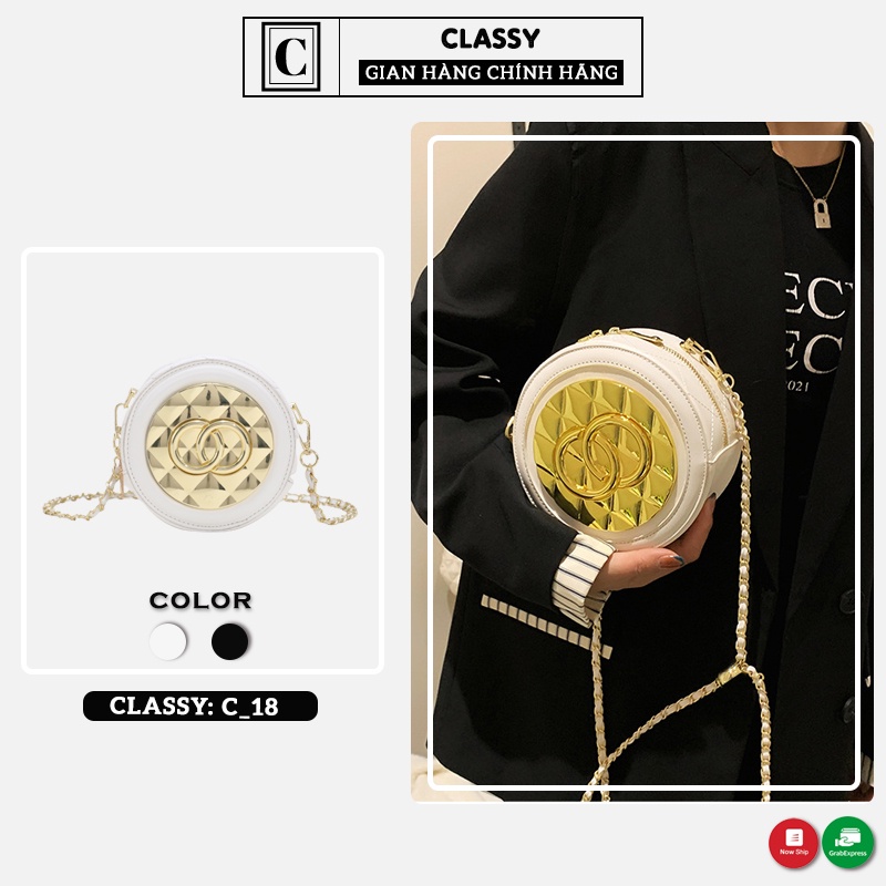 Túi Xách Nữ Mini Đeo Chéo Đẹp Dễ Thương Thời Trang Hàn Quốc Cao Cấp Da Mềm Kiểu Dáng Tròn CLASSY STORE _C.18