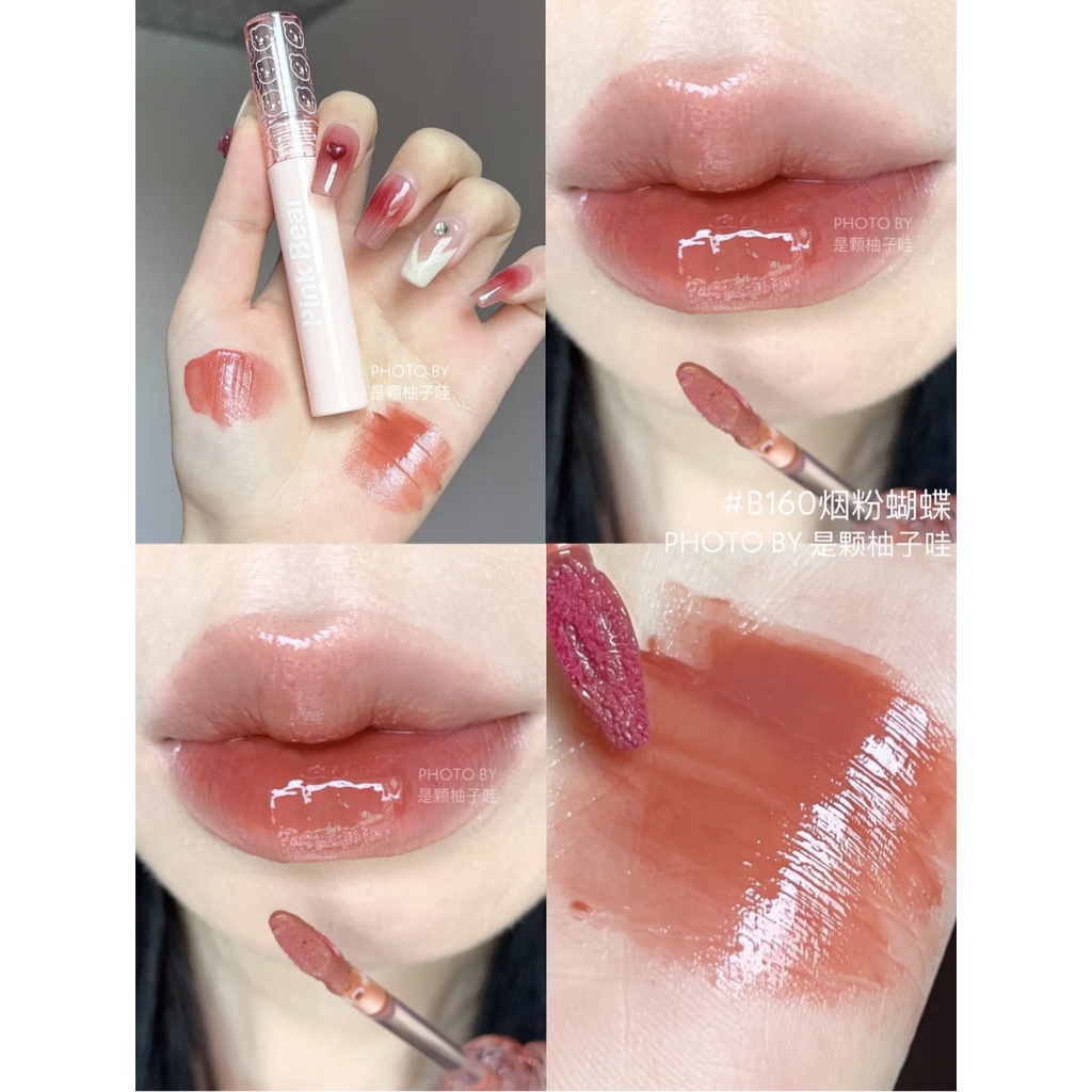 Son Môi Dạng Lỏng PINKBEAR Màu Hồng Gấu Bong Bóng Nhẹ Có Thể Làm Kem Làm Son Môi Thương Hiệu Niche Hàng Mới Về