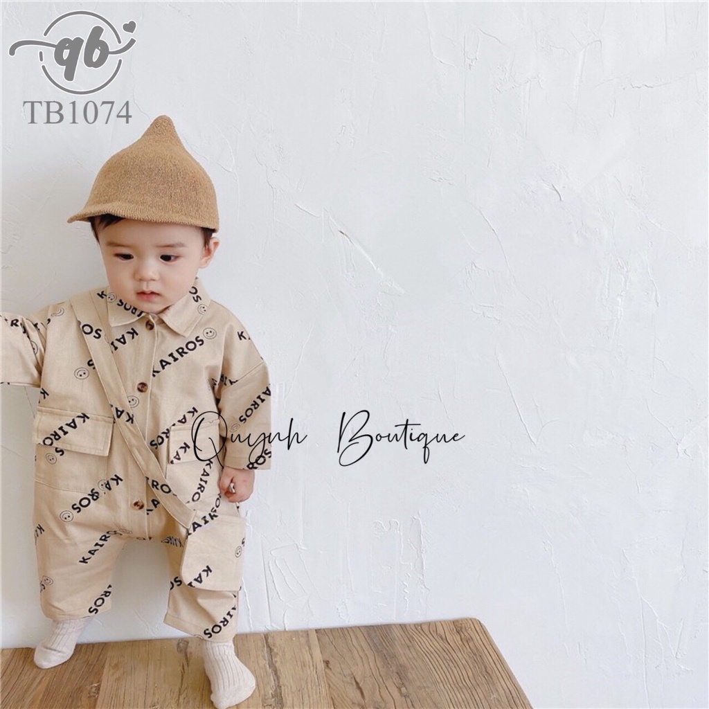 Set Bộ Bé Trai Quỳnh Boutique Set Body Cho Bé Trai Kèm Túi Hoạ Tiết Chữ Kèm Túi