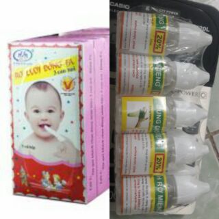 Combo 5 hộp rơ lưỡi+5 chai dung dịch rơ miệng