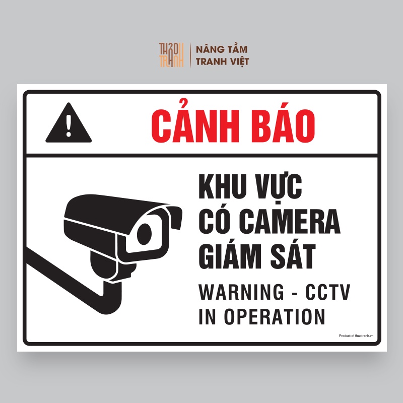 Biển Decal Cảnh Báo Có Camera An Ninh Đang Hoạt Động - Size 21x29cm - Sticker Trang Trí Dán Kính