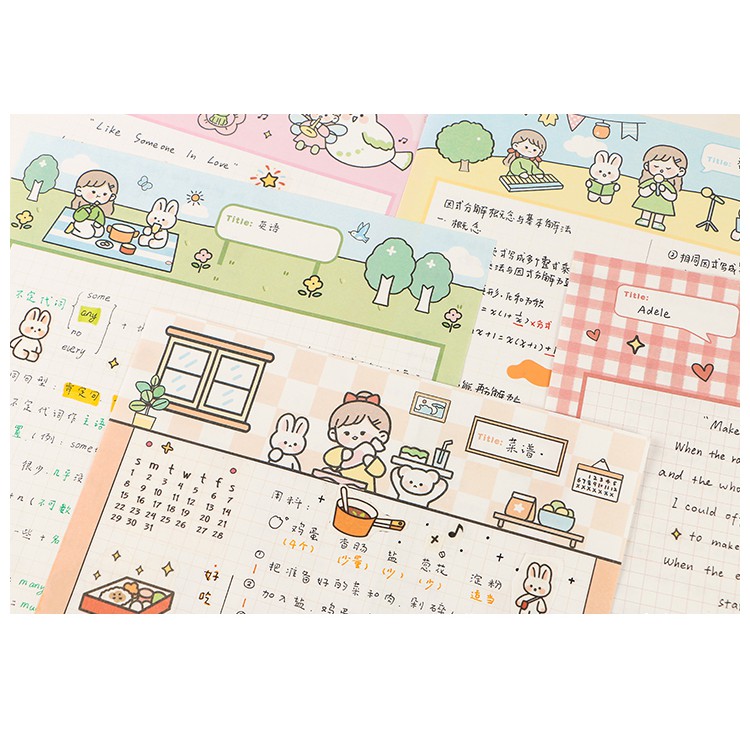Giấy Note Ghi Chú Refill B5 Hisome Giấy Note Dán Trang Trí Dán Sổ Planner Bullet Journal