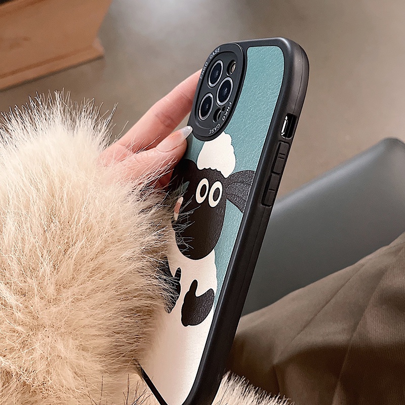 Ốp Điện Thoại Da Mềm Bảo Vệ Camera In Hình Cừu Shaun the Sheep Cho14 Pro Max 13 Pro Max 12 Pro Max 11 Pro Max