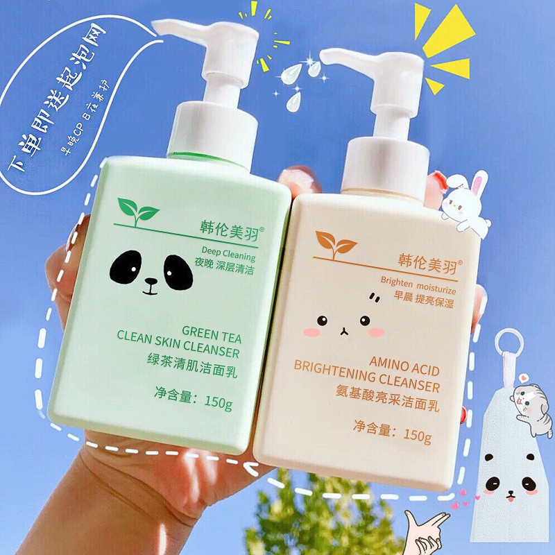 🌈🍓🍭 Sữa Rửa Mặt Trà Xanh Facial Cleanser 150gr Giúp Da Sạch Sâu, Trắng Sáng, Mờ Thâm Sạm