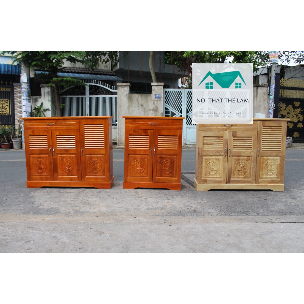 tủ giày gỗ tự nhiên khắc Phúc - Lộc - Thọ