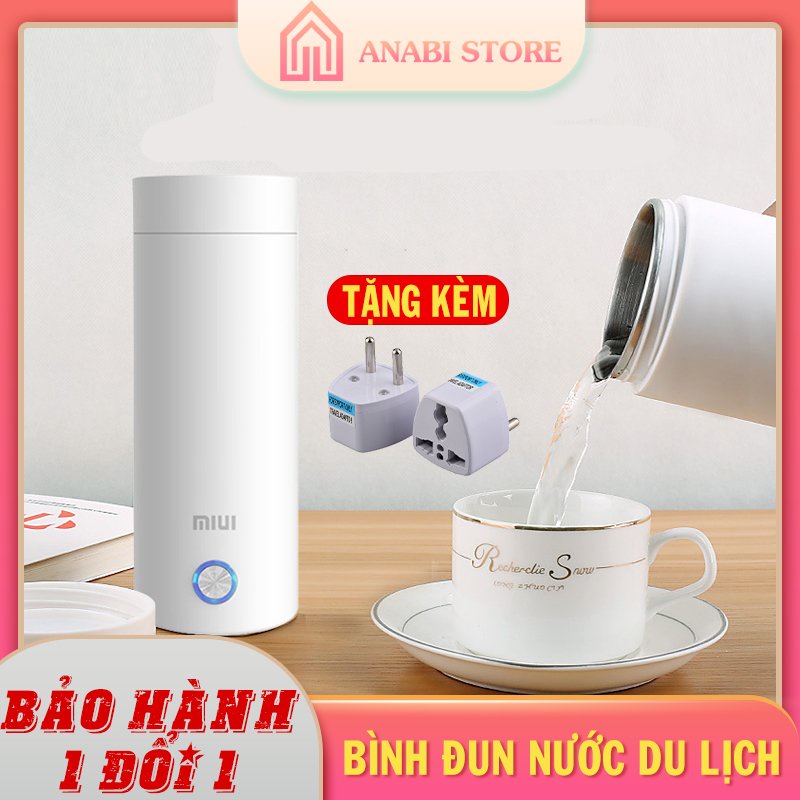 Bình Đun Nước, Pha Sữa Du Lịch MERKUR - Ấm Siêu Tốc Tiện lợi Nhỏ Gọn ( tặng kèm ổ chuyển đổi )