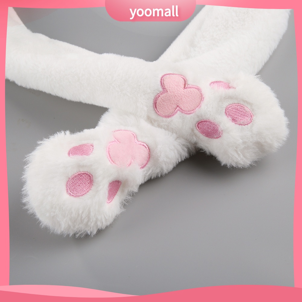 Mũ Trùm Đầu Nâng Cơ Tai Vải Nỉ Thiết Kế Tai Thỏ Dễ Thương Thời Trang Mùa Đông Cho Nữ