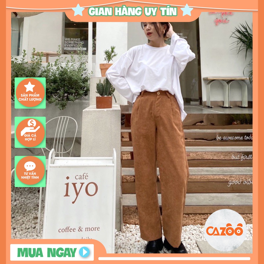 👕👖  Quần Ống Rộng Nhung Gân SVY Ulzzang ⚡