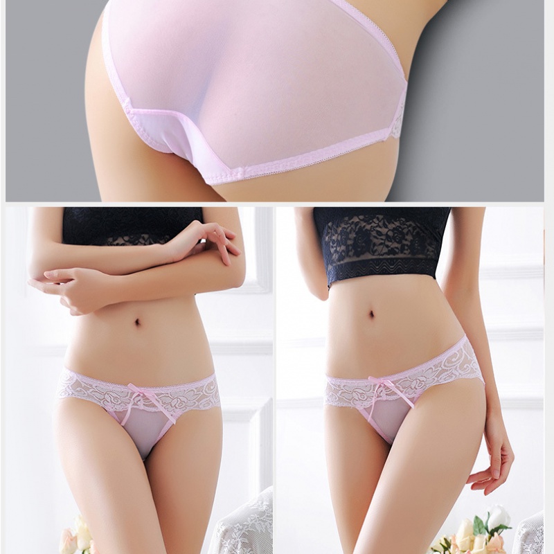 Quần Lót Cotton Ren Không Đường May Lưng Thấp Thoáng Khí Thoải Mái Wb6