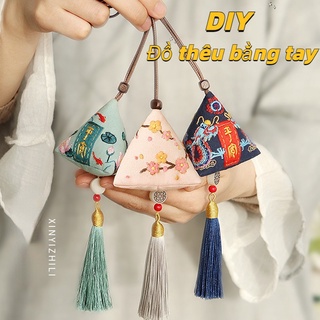 Diy túi thơm thêu tay thủ công treo trang trí xe hơi
