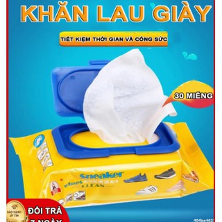 Vệ sinh giày⭐SNEAKER Khăn Giấy Lau Giày⭐ siêu sạch Hộp 30 Tờ Không Hoá Chất Làm Hại Vải