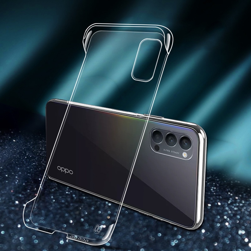 Ốp Điện Thoại PC Cứng Trong Suốt Siêu Mỏng Không Viền Chống Rơi Cho OPPO Reno 2 5 6 7 4 Pro K9 A55 A93 A93S K9X A72 R17 A11X