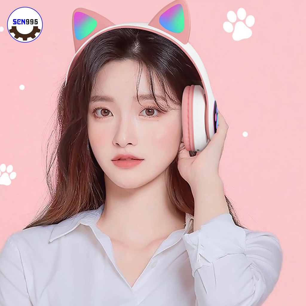 [BẢO HÀNH 12 THÁNG] Tai Nghe Chụp Tai Headphone Bluetooth Không Dây TN-01 Tai Mèo 💎FREE SHIP💎 - Tai Nghe Mèo Dễ Thương