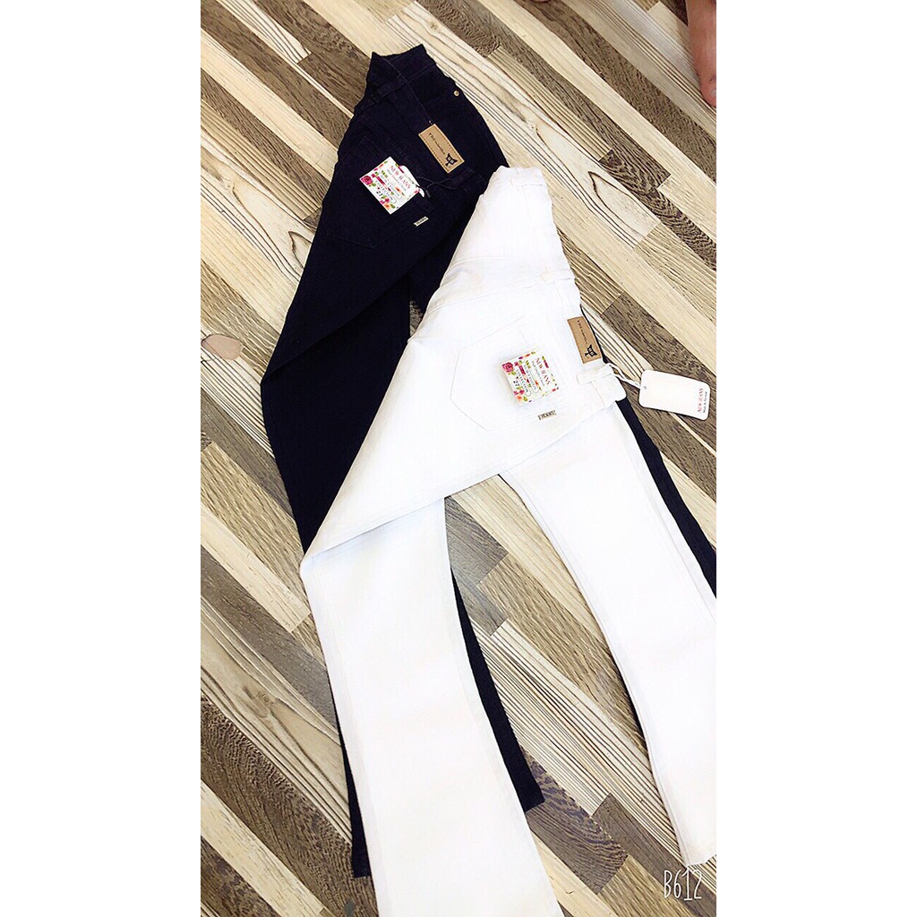 Quần ống loe 2 màu trắng và đen co giãn phom đẹp | BigBuy360 - bigbuy360.vn
