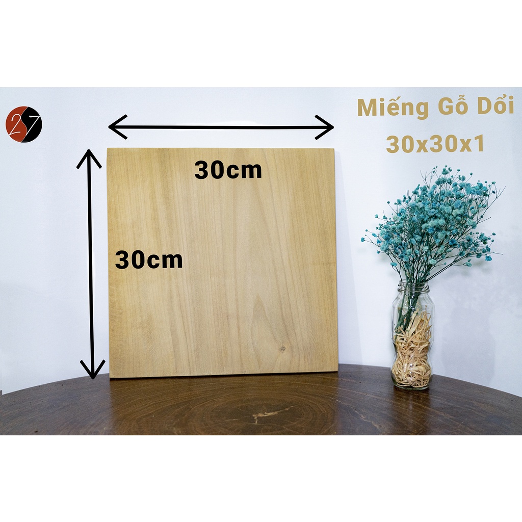 Miếng Gỗ Dổi Vuông Dày 1cm (Vân Đẹp - Bền Bỉ - Chống Mối Mọt) đã bào 4 mặt (Trang Trí Hoặc Làm Đồ Handmade)