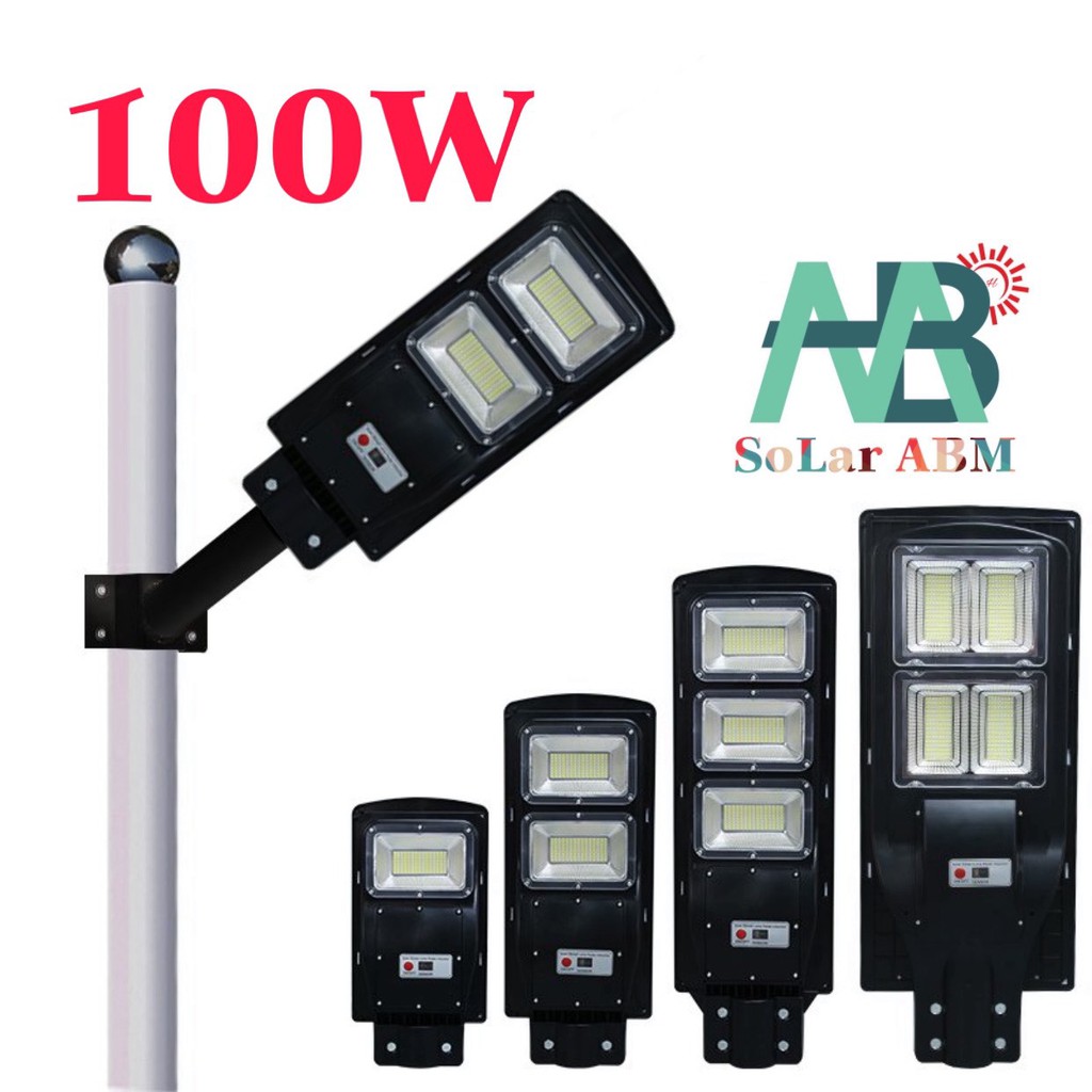 100W Đèn Đường Tấm Pin Liền Thể Năng Lượng Mặt Trời , Cảm Biến Chuyển Động , IP67 Chống Nước , mã : ABM-HX21100A
