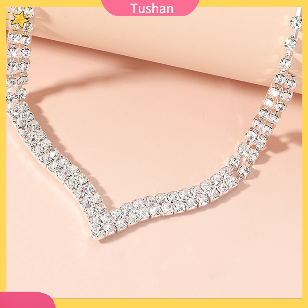 Bộ Vòng cổ Và Bông Tai Mặt Hình Chùm Hoa Tinh Tế Cho Nữ