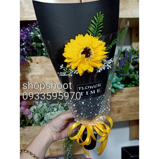 Quà tặng - bó hoa hướng dương sáp 1 bông