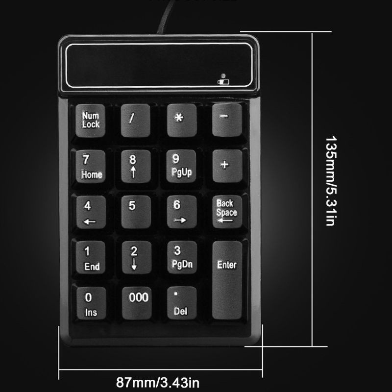 Bàn Phím Số 19 Phím Có Dây Usb Mini Cho Laptop Pc Windows Xp / 7 / 8