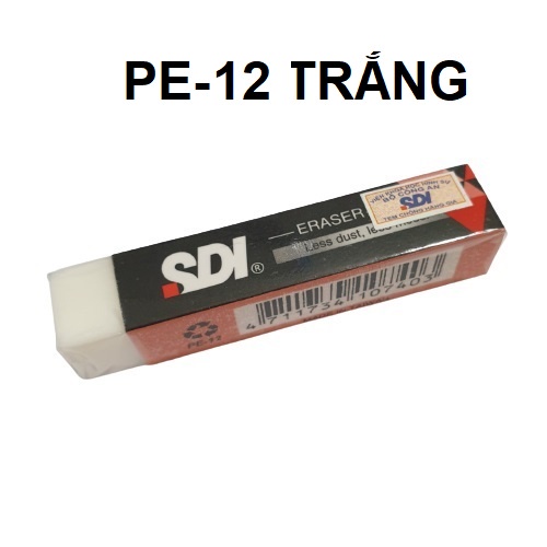 Gôm tẩy bút chì trắng / đen chất lượng cao SDI PE-10 - PE-12